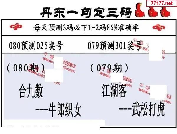 丹东图25年080期3d丹东一句定三码