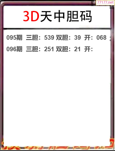 25年096期天中工作室胆码推荐
