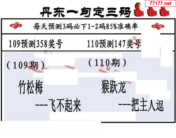 丹东图25年110期3d丹东一句定三码