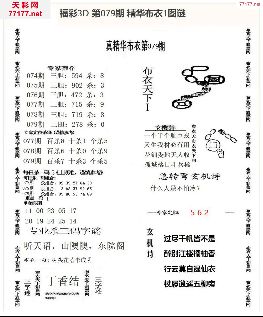 25年079期3d精华布衣图