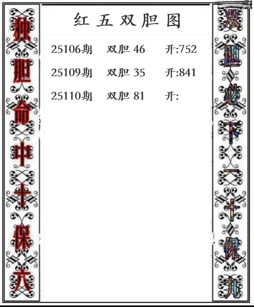 第25年110期红五双胆图