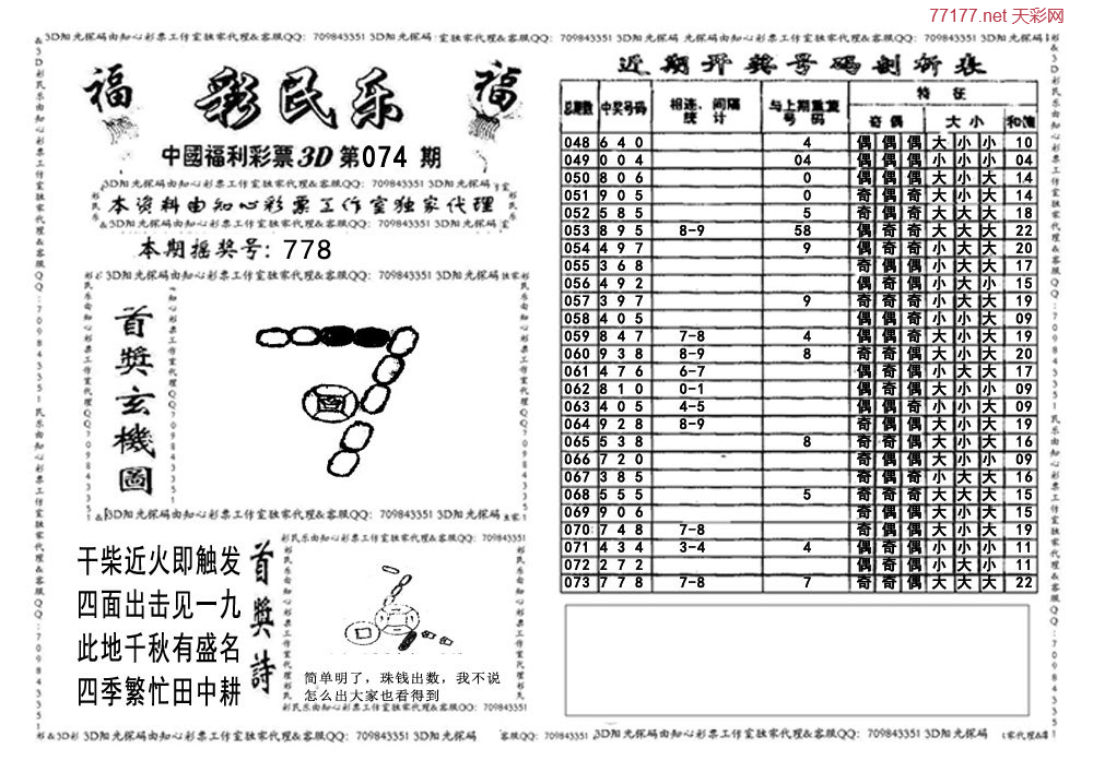 3d第25年074期彩民乐