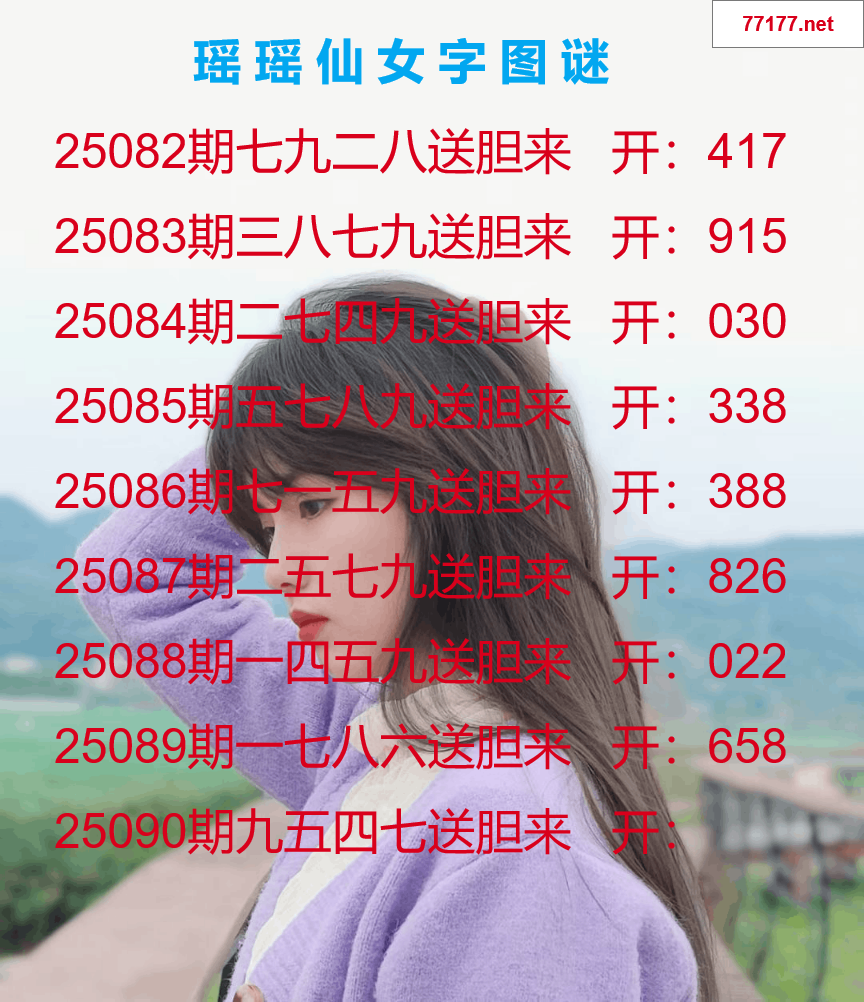 第25年090期瑶瑶仙女一句字图谜
