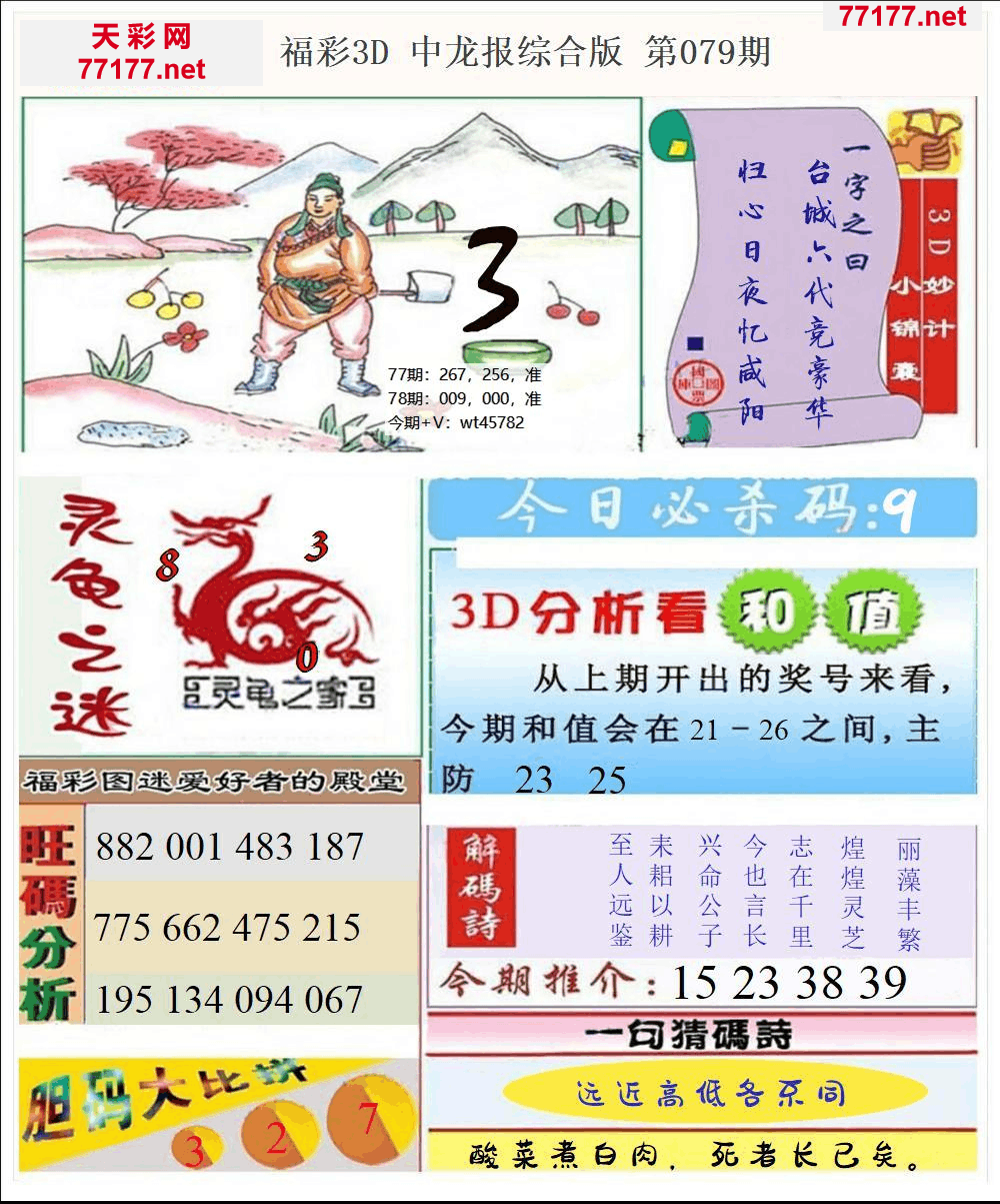 25年079期3d中龙快报全图精华版本