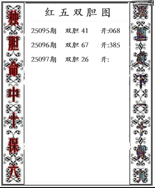 第25年097期红五双胆图