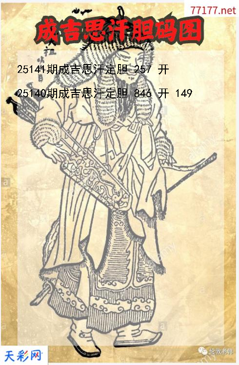 成吉思汗第25140期3d胆码图