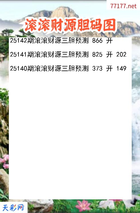 第25141期福彩3d滚滚财源胆码图