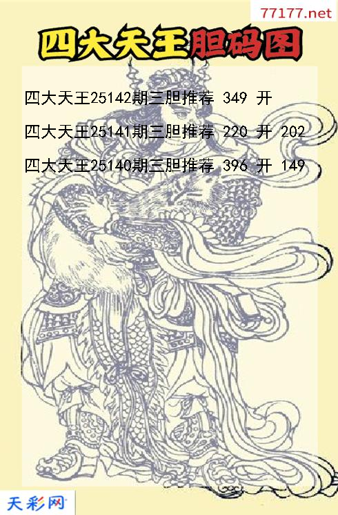 3d第25141期四大天王胆码图