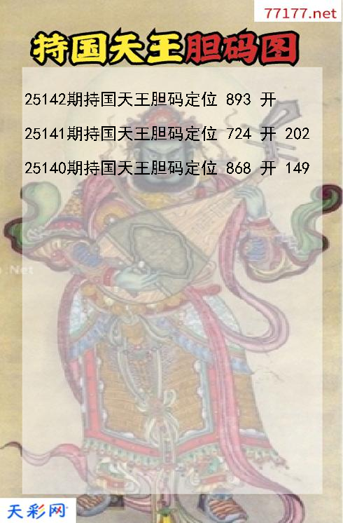 第25141期福彩3d持国天王胆码图