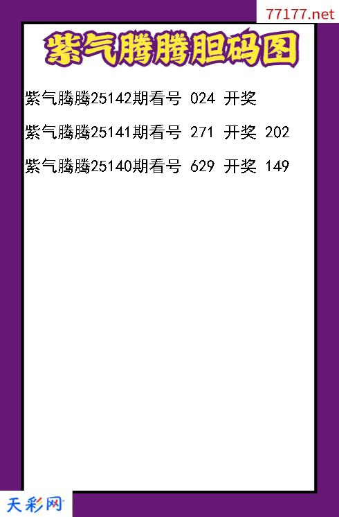 紫气腾腾25141期3d胆码图