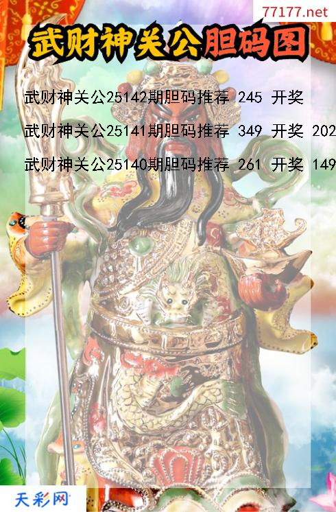 第25141期福彩3d武财神关公胆码图
