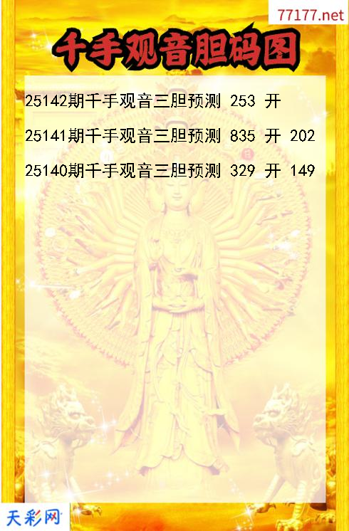 第25141期千手观音福彩3d胆码图
