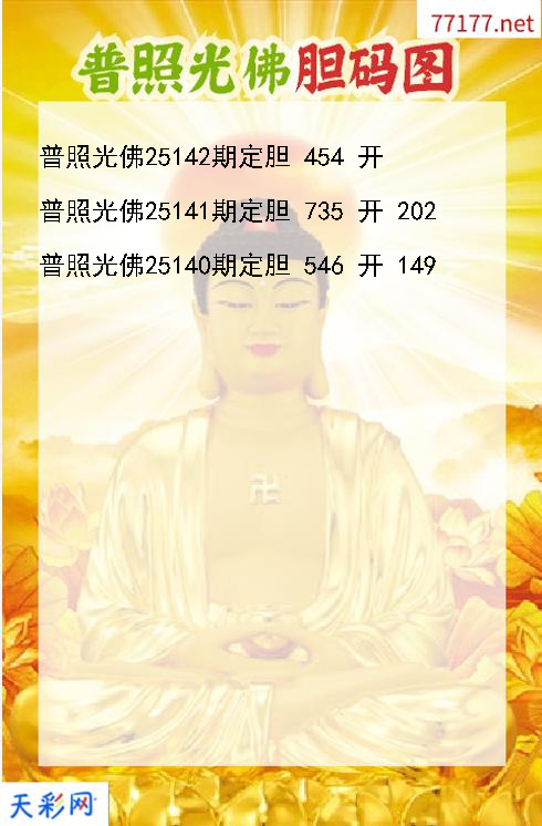 福彩3d普照光佛第25141期胆码图