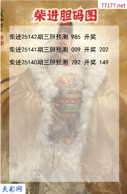 第25141期福彩3d柴进胆码图