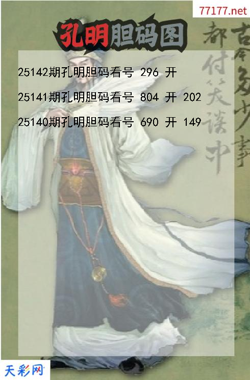 孔明第25141期福彩3d胆码图