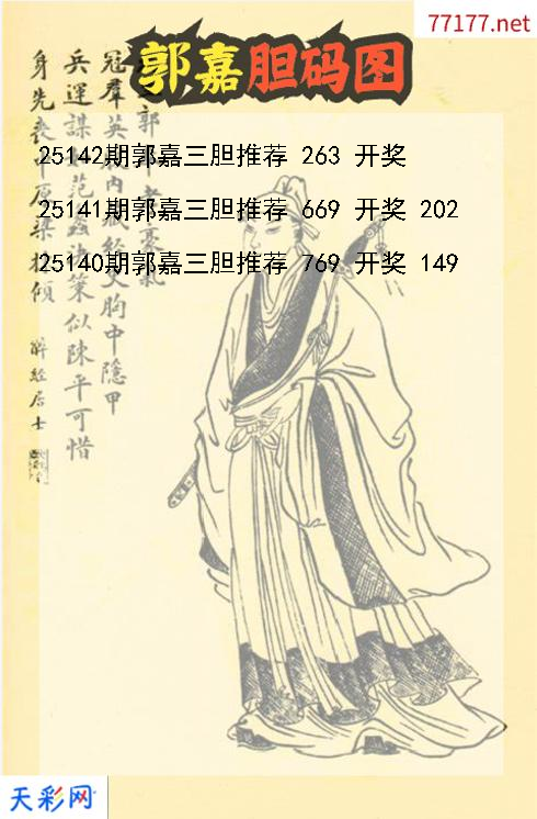 福彩3d第25141期郭嘉胆码图
