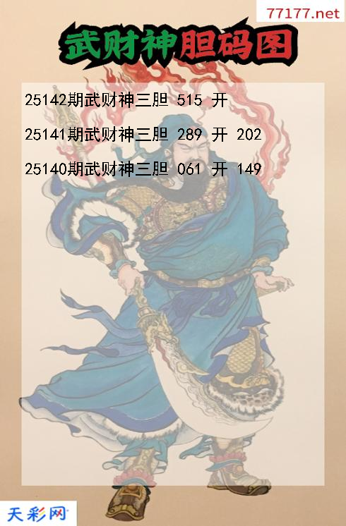 第25141期3d武财神胆码图