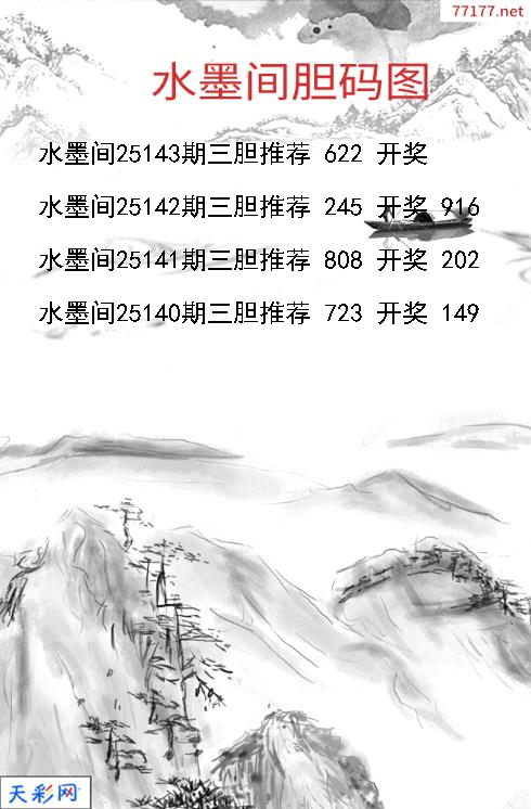 第25142期福彩3d水墨间胆码图