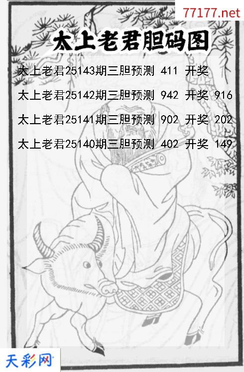 太上老君第25142期福彩3d胆码图
