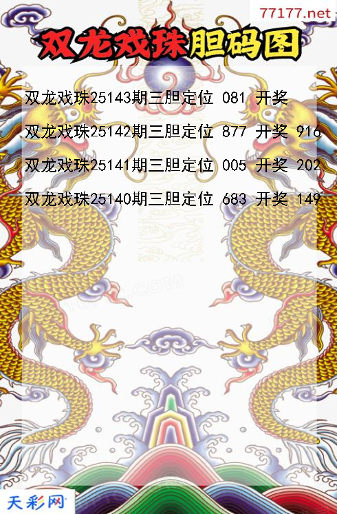 第25142期3d双龙戏珠胆码图