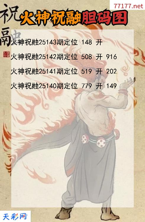 第25142期福彩3d火神祝融胆码图