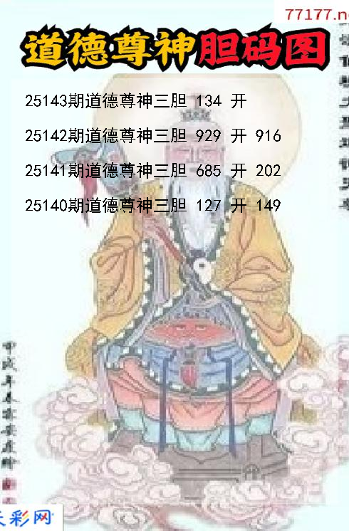 3d道德尊神第25142期胆码图