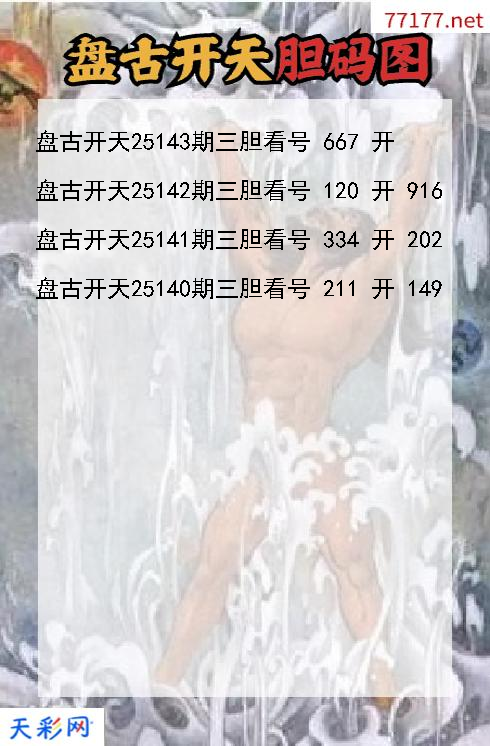 第25142期福彩3d盘古开天胆码图