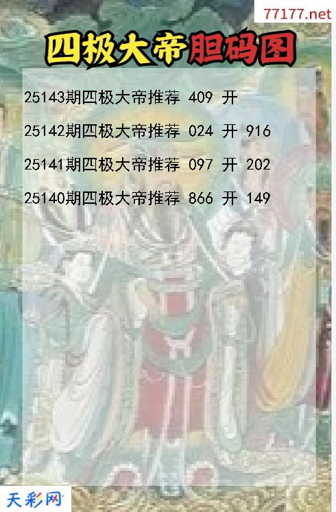 福彩3d四极大帝第25142期胆码图