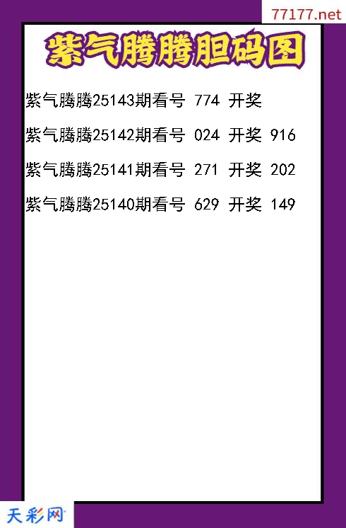 紫气腾腾25142期3d胆码图