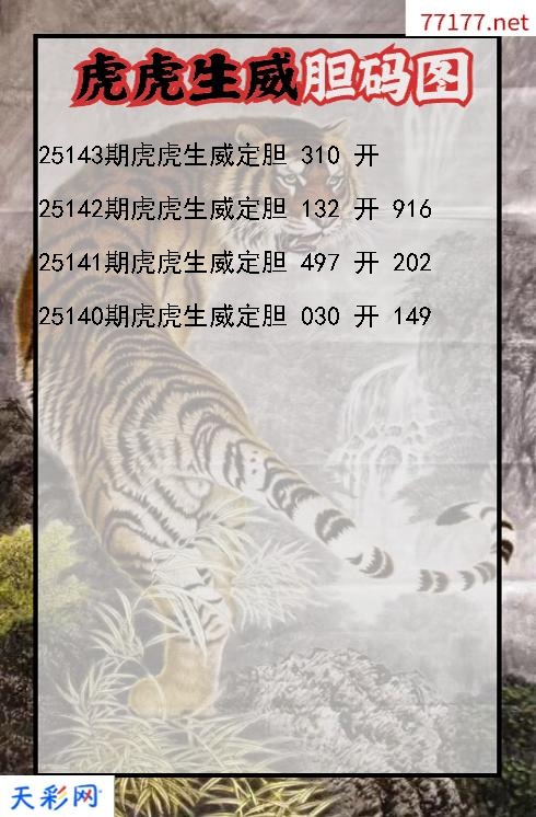 第25142期虎虎生威3d胆码图