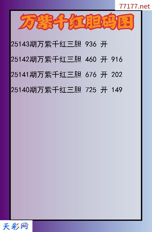 第25142期3d万紫千红胆码图