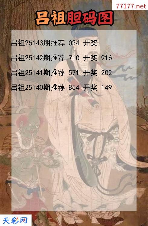 吕祖第25142期福彩3d胆码图