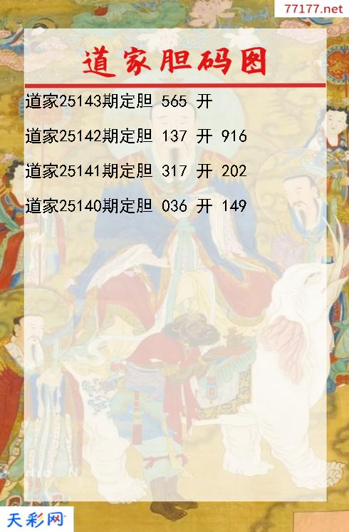 道家第25142期3d胆码图