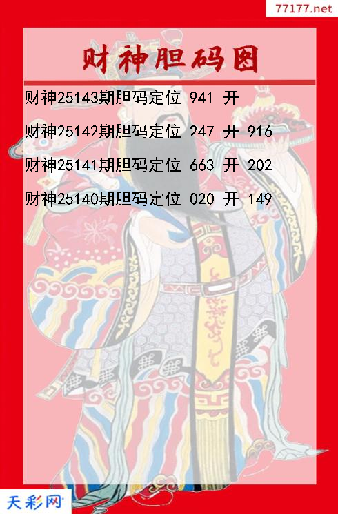 第25142期财神福彩3d胆码图
