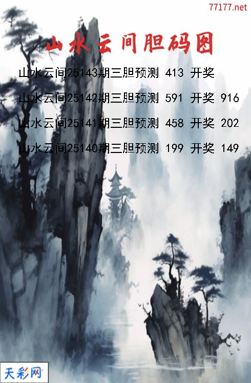 福彩3d山水云间第25142期胆码图