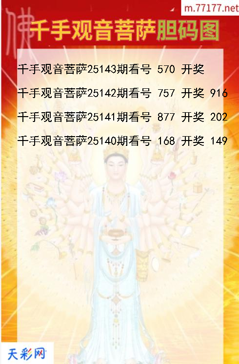 福彩3d第25142期千手观音菩萨胆码图