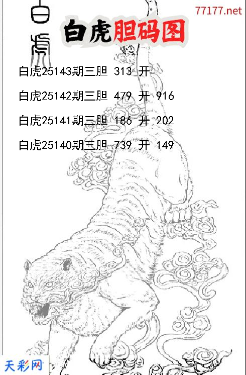 d白虎第25142期胆码图