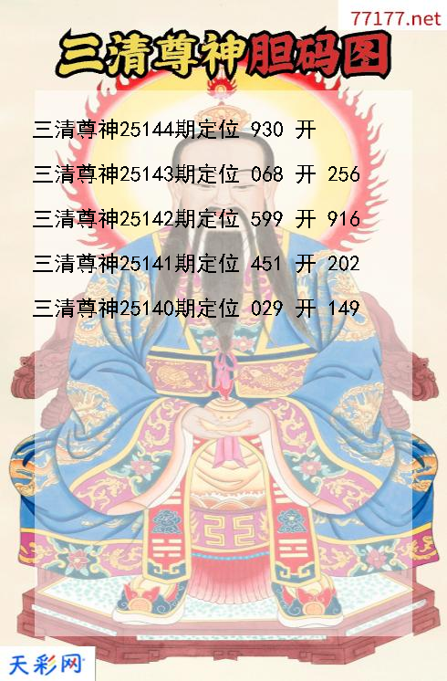 三清尊神第25143期福彩3d胆码图