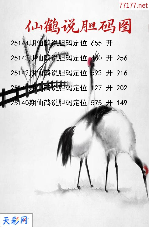 3d第25143期仙鹤说胆胆码图