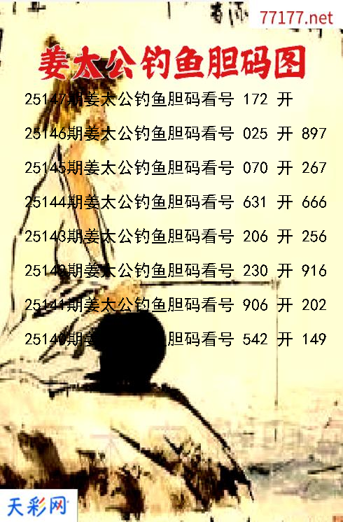 第25146期3d姜太公钓鱼胆码图