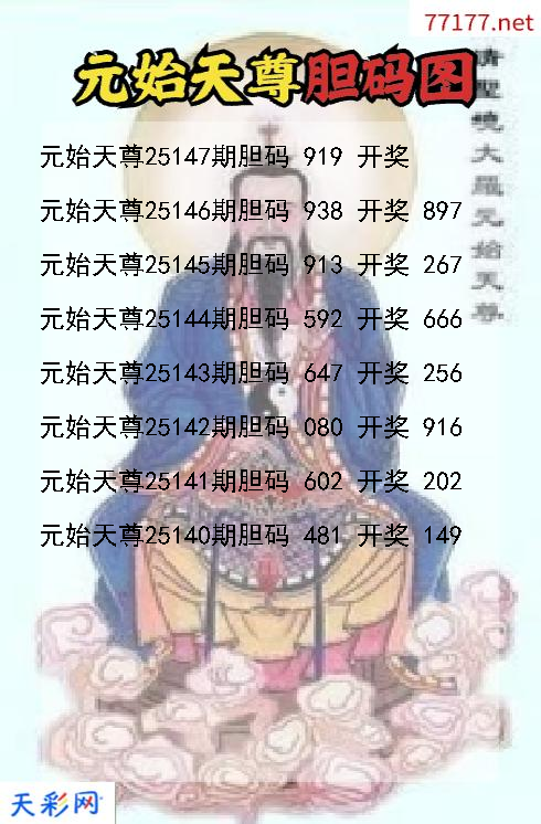 福彩3d元始天尊第25146期胆码图