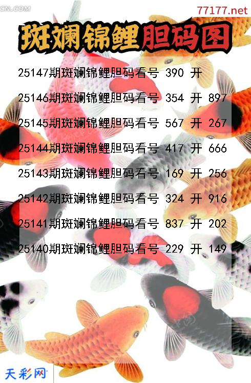 第25146期3d斑斓锦鲤胆码图