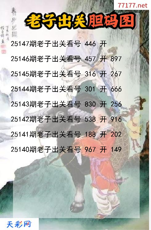 第25146期福彩3d老子出关胆码图