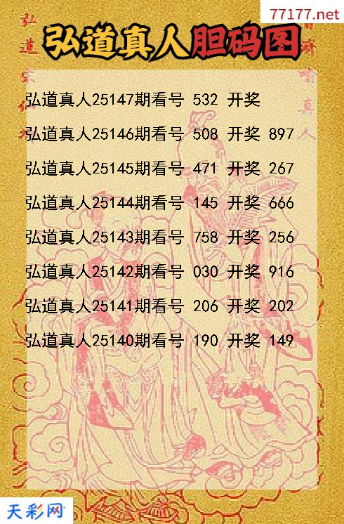 第25146期弘道真人福彩3d胆码图