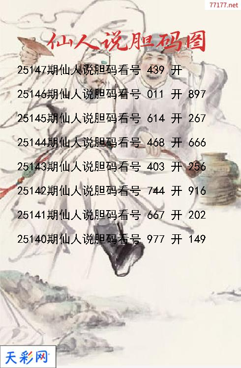 仙人说胆第25146期3d胆码图