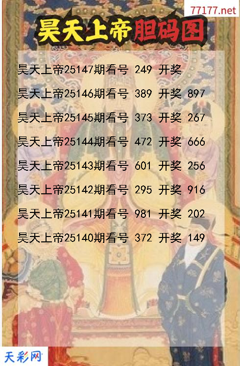 第25146期福彩3d昊天上帝胆码图