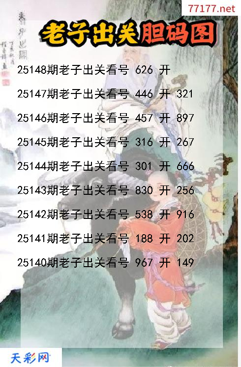 第25147期福彩3d老子出关胆码图
