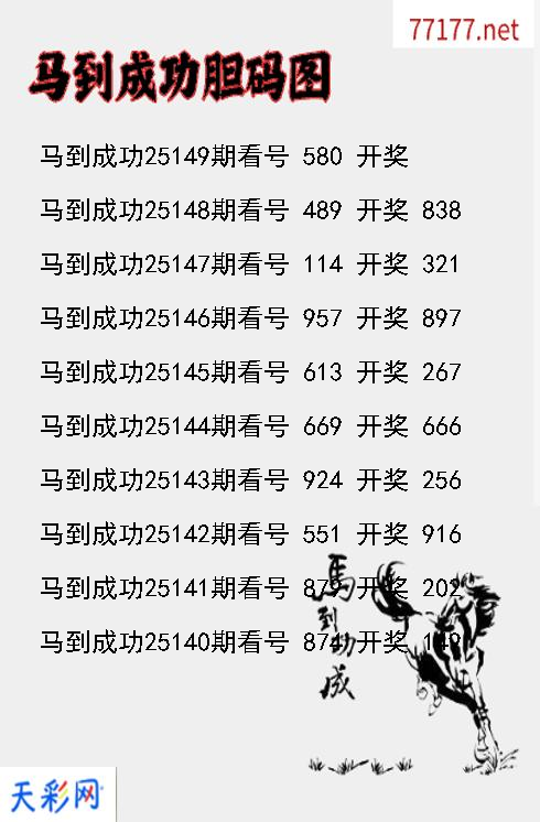 马到成功25148期3d胆码图