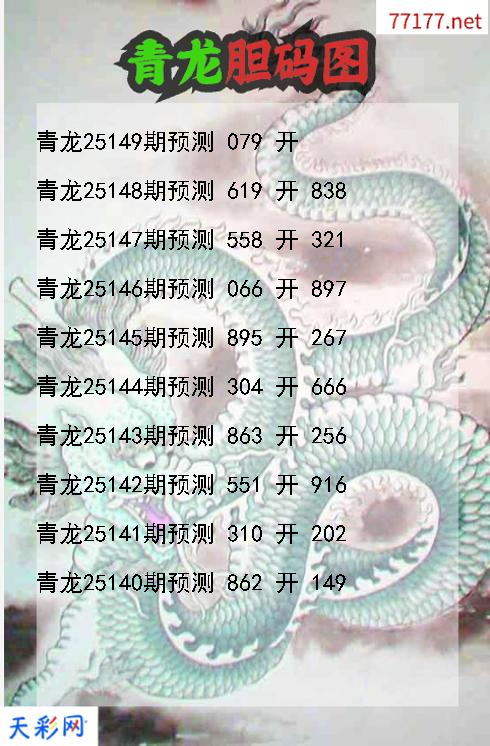 青龙第25148期福彩3d胆码图