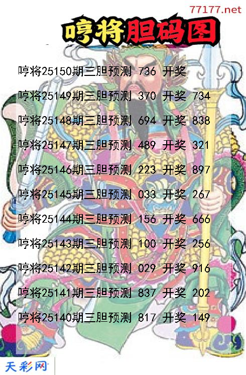 哼将第25149期3d胆码图